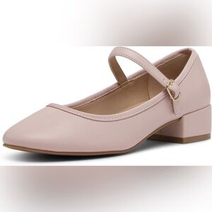 Madden Girl Womens Blush Pink Mary‎ Jane Block Heels Tutuu Ballet Flat Size 8.5